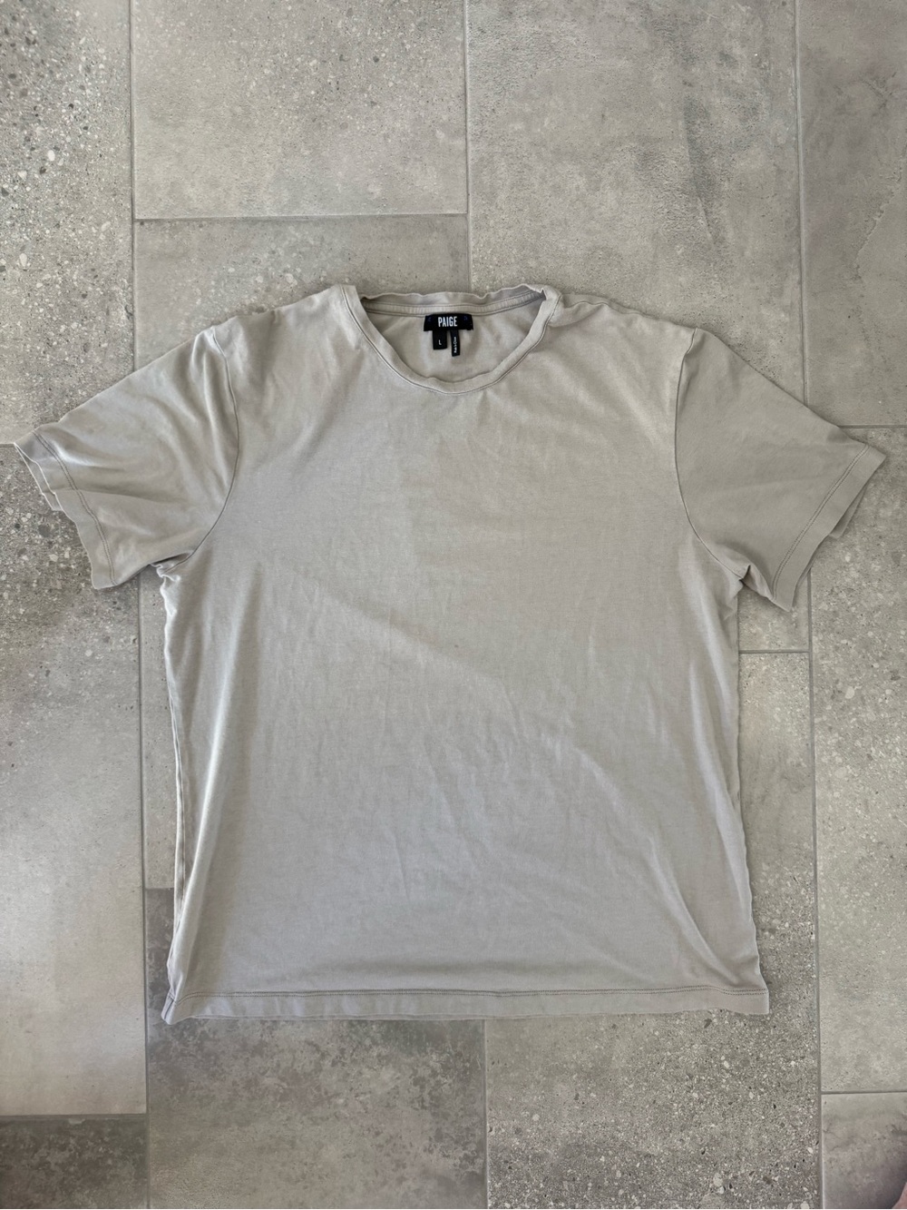 PAIGE Men's Short Sleeve Crew Tee in Light Brown Tan